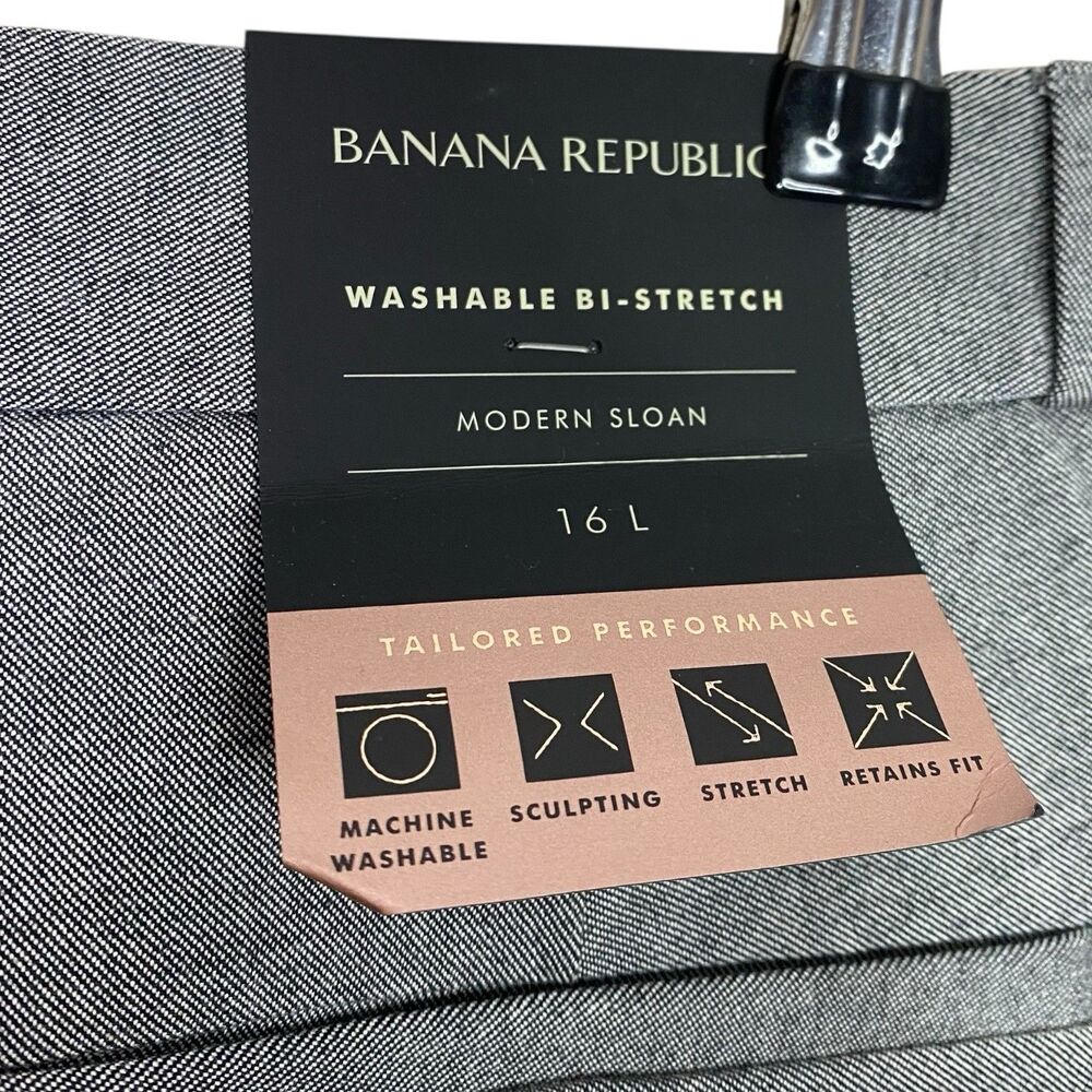 Banana Republic Dress Pants Womens 16 L (38x30) Gray Modern Sloan Ankle NWT - Picture 4 of 13